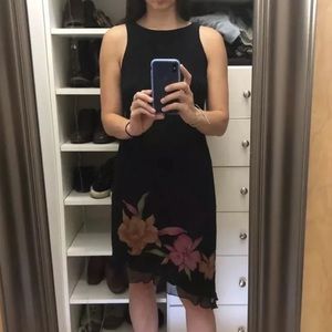 REFORMATION Asymmetric Midi Floral Black Dress 👗